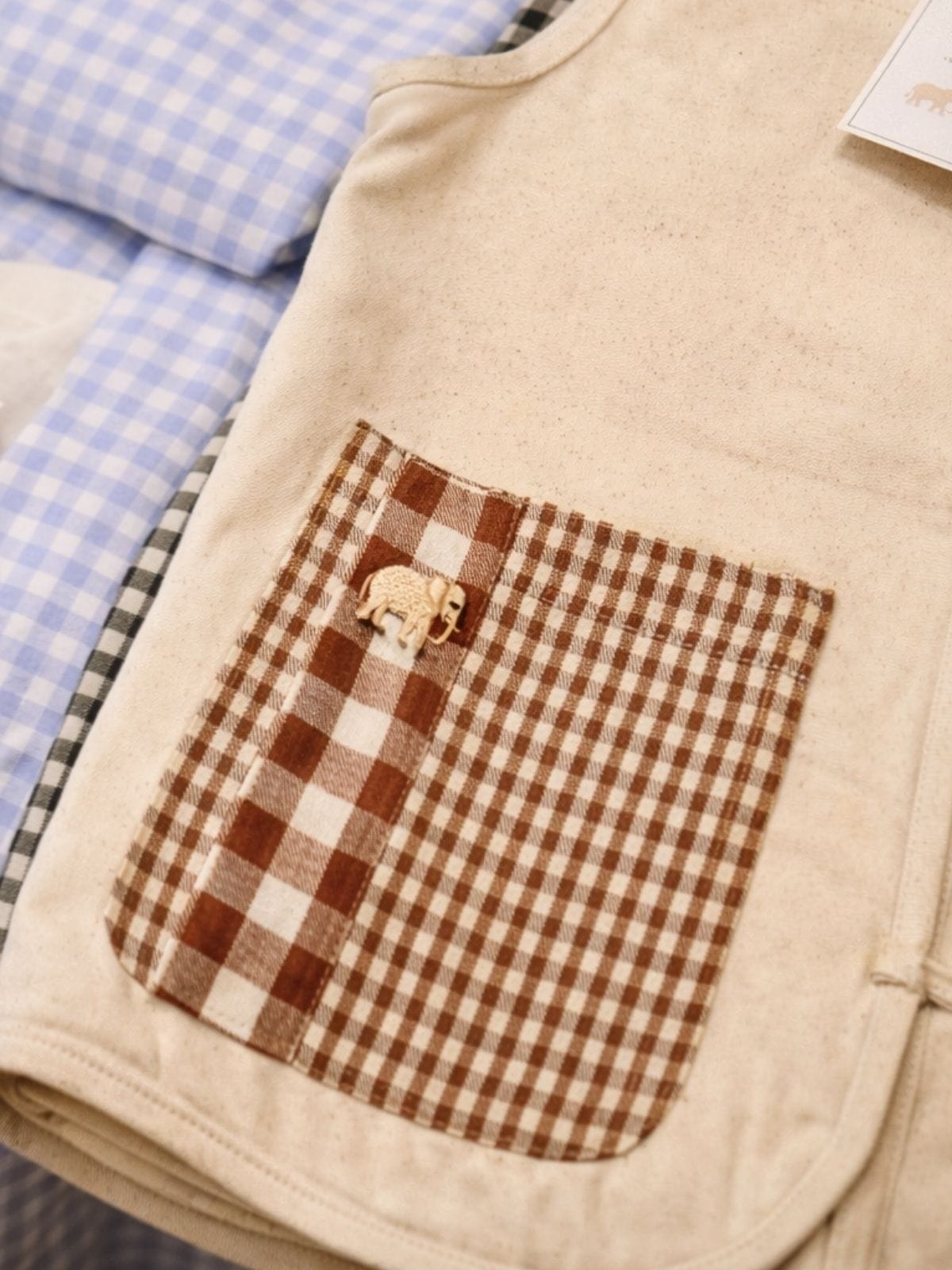 Adventure Jacket in Brown Krama Pocket, handmade in Cambodia
