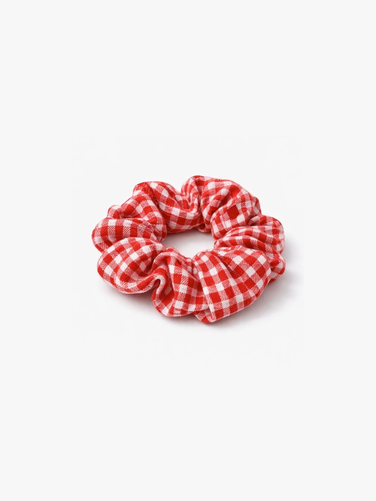 Embroidered Scrunchie in Green, Clover, handmade in Cambodia (view 4)
