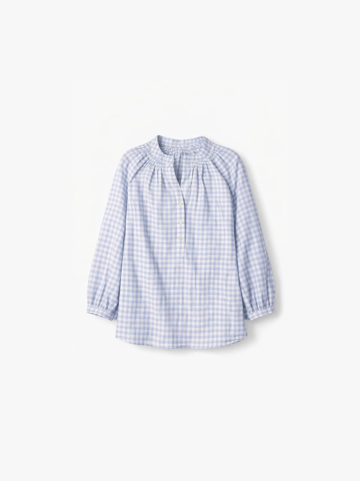 Vichy Top, Light Blue in Light Blue, handmade in Cambodia (view 4)