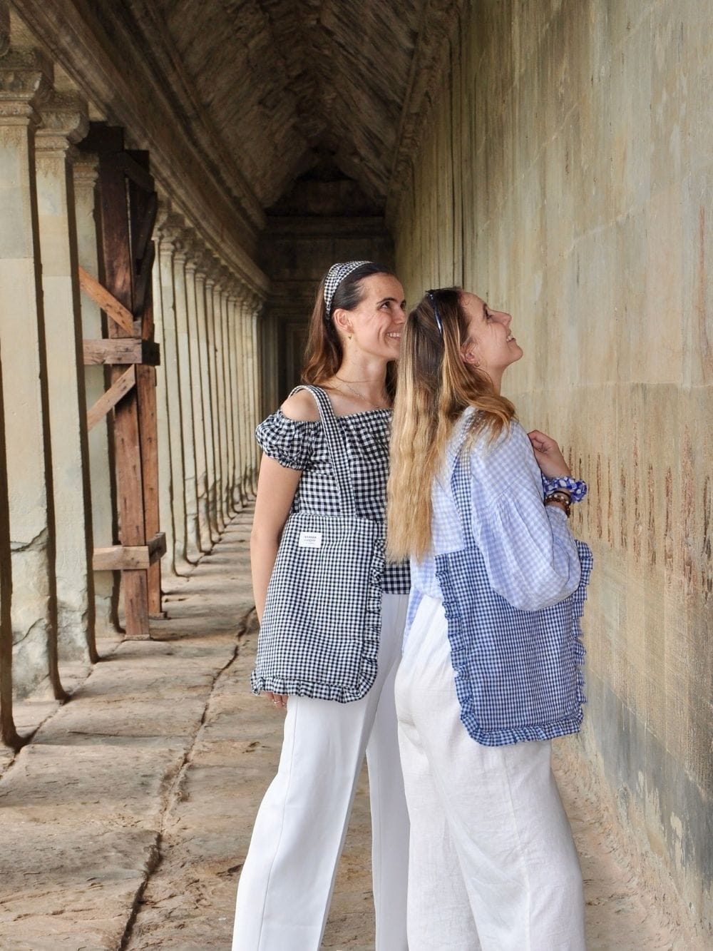 Krama Tote Bag in Navy, handmade in Cambodia (view 4)