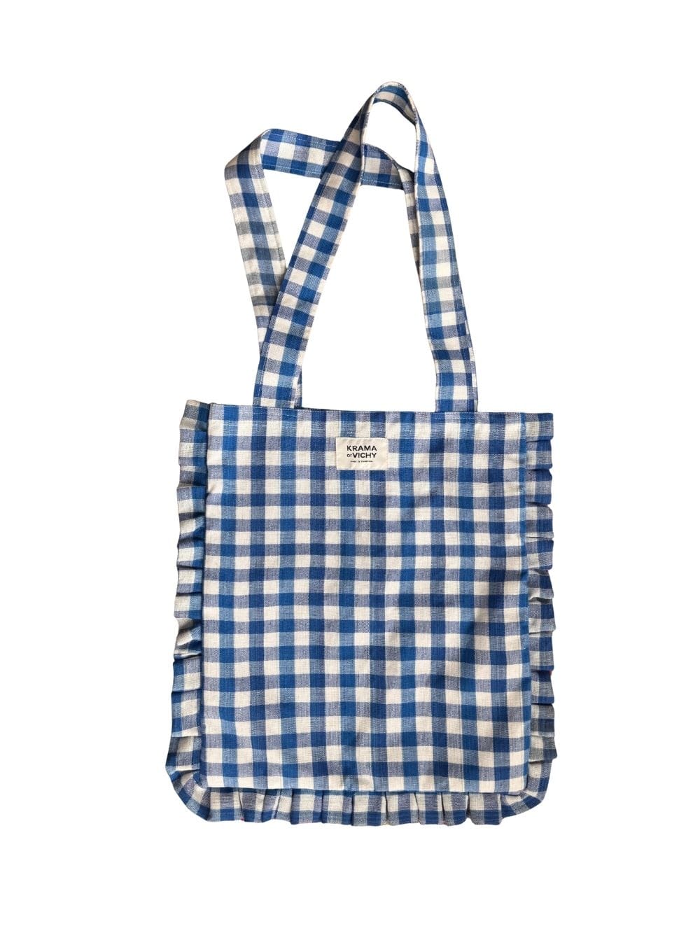 Krama Tote Bag in Navy, handmade in Cambodia (view 13)