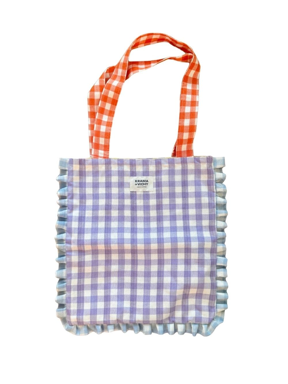 Krama Tote Bag in Navy, handmade in Cambodia (view 12)